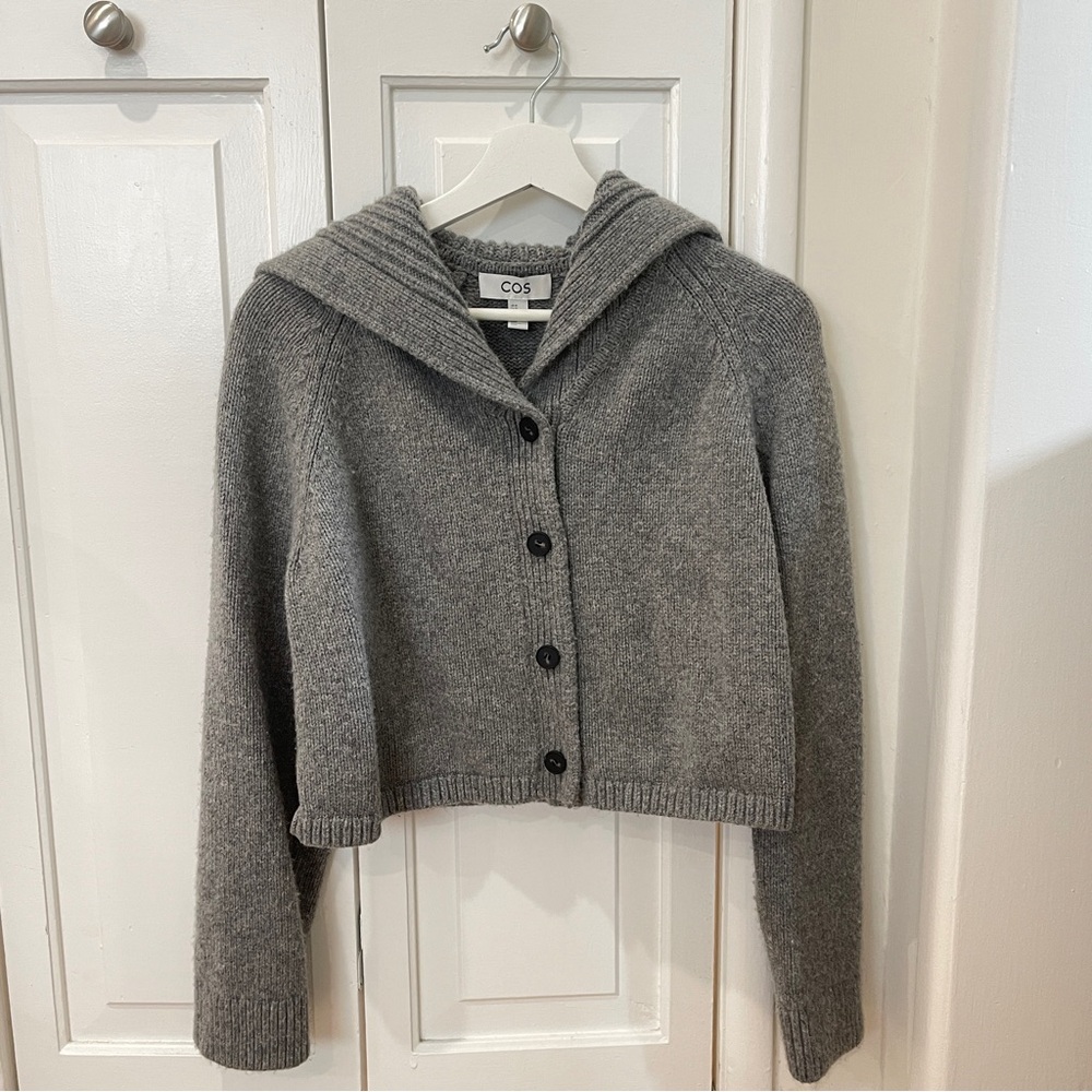 COS Gray Wool Cardigan